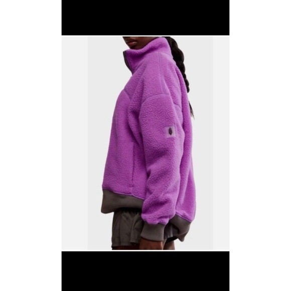NWT Free People Movement Hit the Slopes Quarter Zip pullover Purple Sz M $168 - Picture 2 of 5